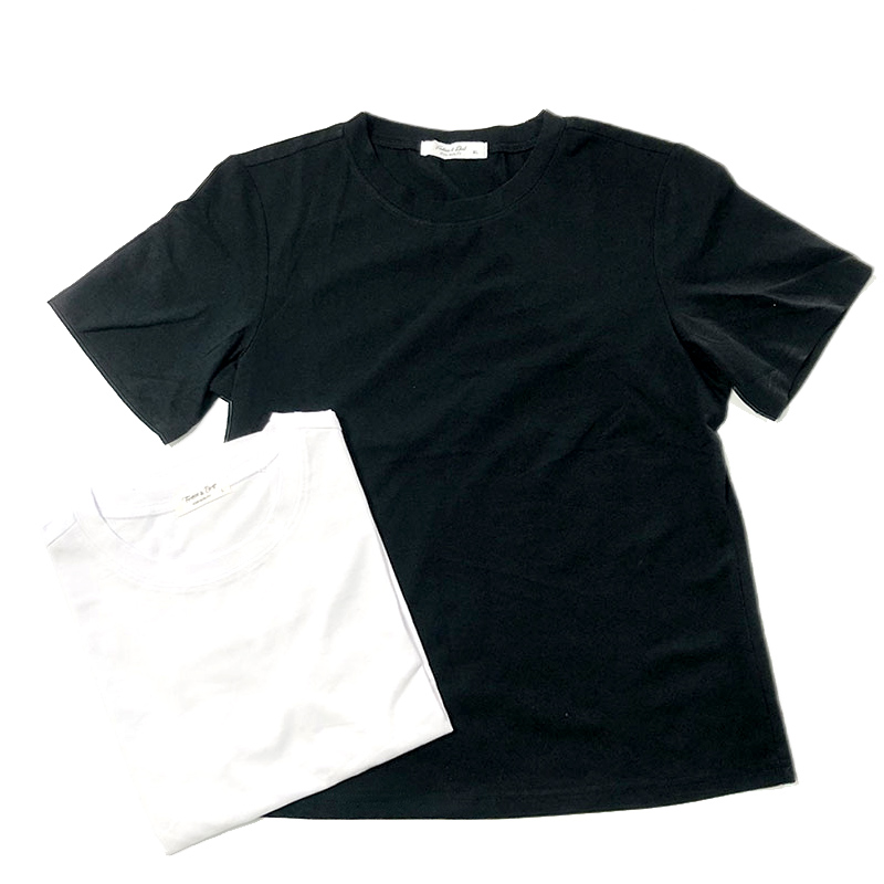 Liquidation Stock Mens Round Neck Side Seamd Black and White Cotton T Shirts